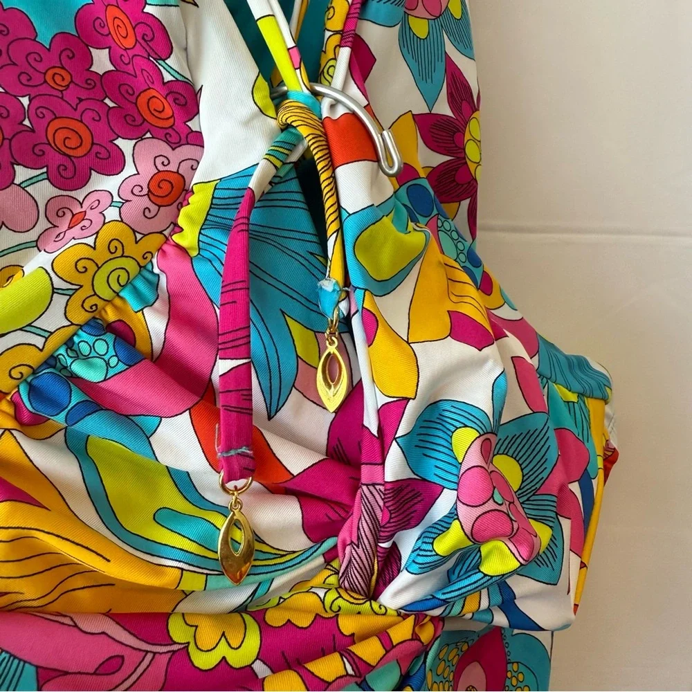 Trina Turk Red and Yellow One Piece Swimsuit - Picture 4 of 12